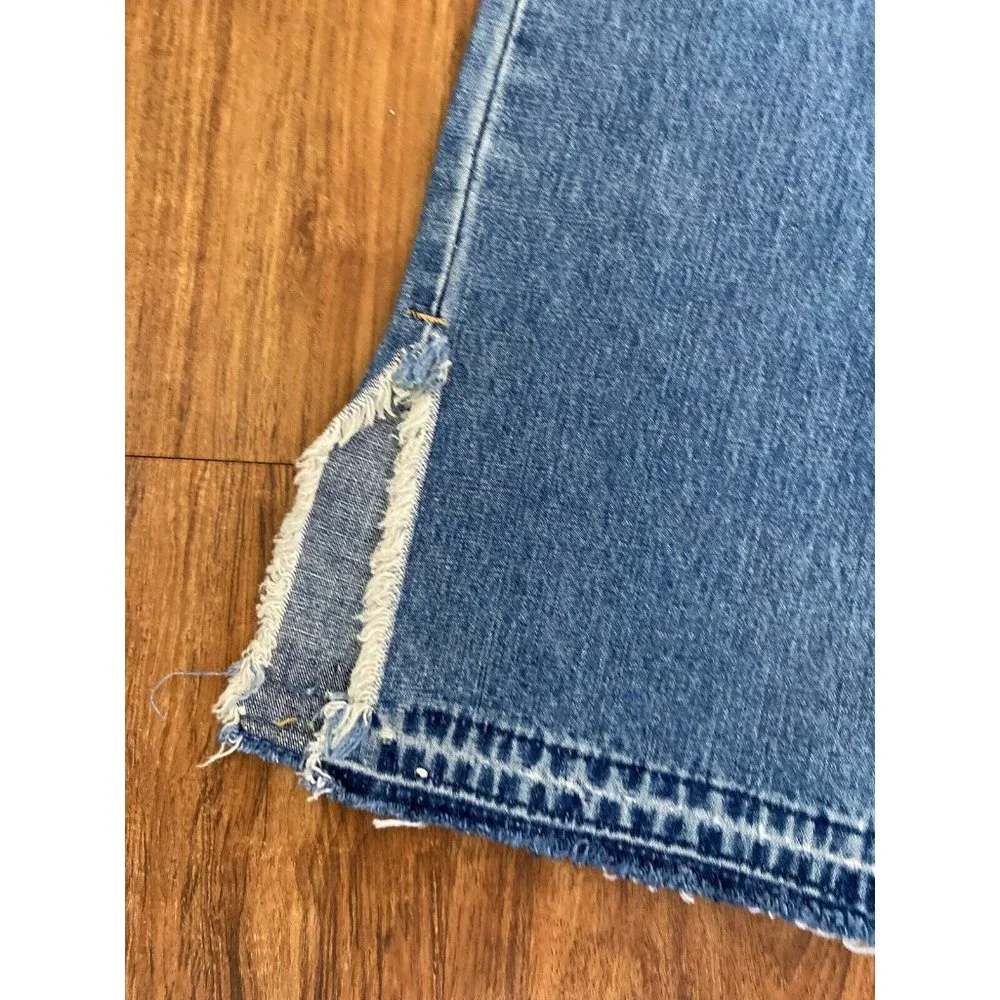 Vintage Tommy Hilfiger Straight Jeans Women's 7 Rare Raw Frayed Hem Side‎ Slits
